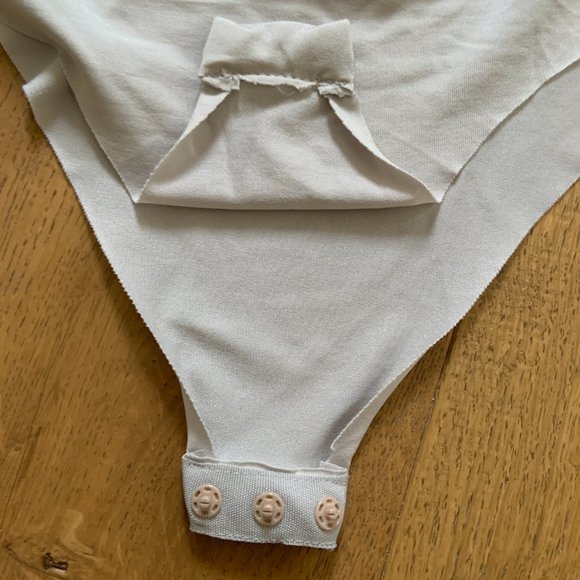 Zara Dove Gray Satin Bodysuit Strappy Sexy Wrap V-Neck Dressy Blouse Size XS - Picture 9 of 14